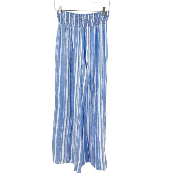 2/$30 FORTUNE Swimwear Pants Size S Smocked Stretch Waist Wide Leg  Stripe - Picture 5 of 6
